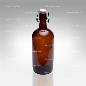 Бутылка «Бугельная» 1л. (Коричневая) стеклянная с пробкой оптом и по оптовым ценам в Казани