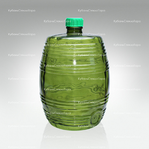 Бутыль 10,0 л Бочонок (зеленый) стеклянный оптом и по оптовым ценам в Казани