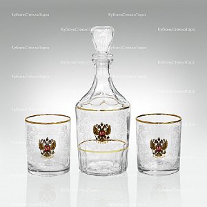 Набор подарочный Россия 3пр (графин Цезарь + 2 стакана 250мл) оптом и по оптовым ценам в Казани